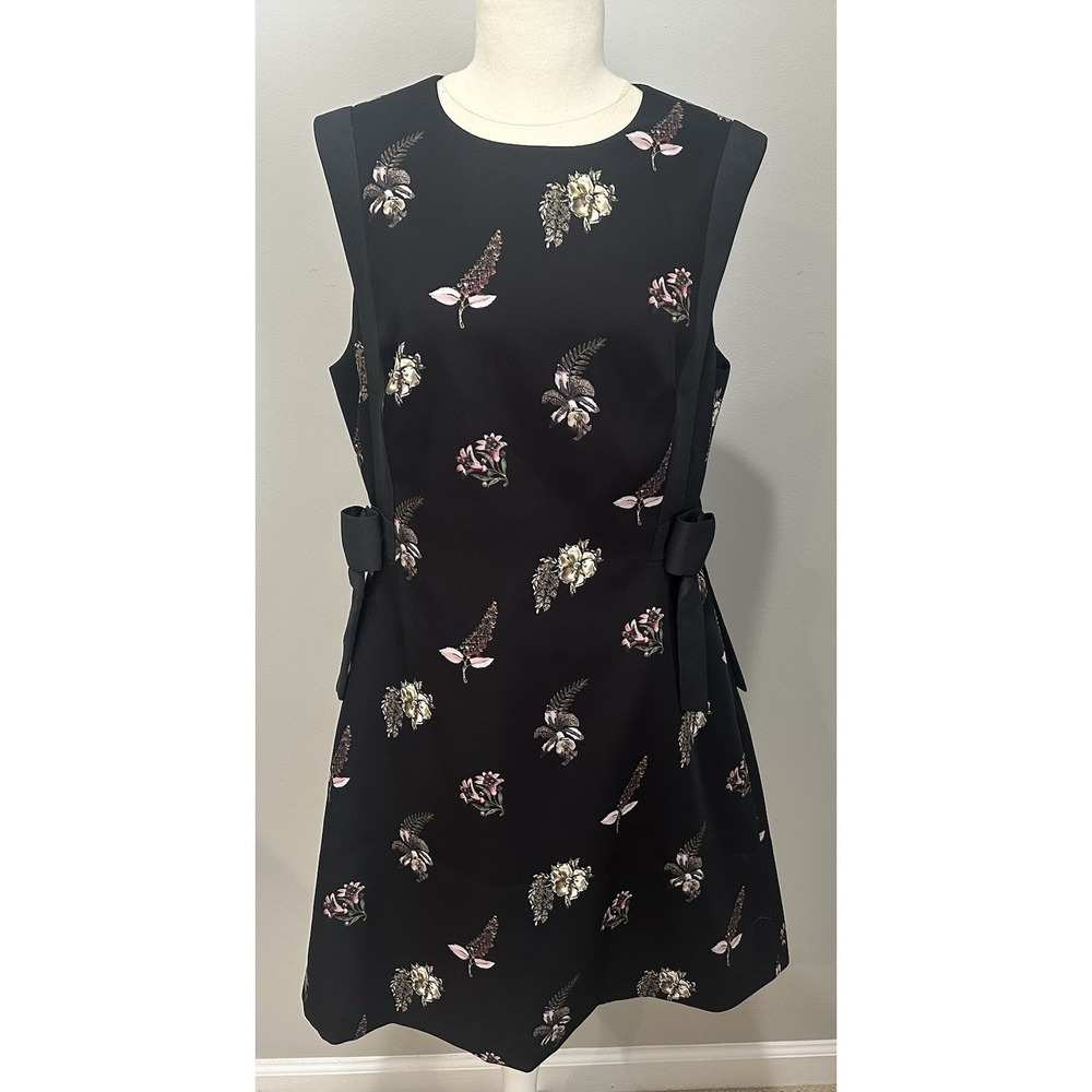 Ted Baker London  Floral Fit‎ & Flare Lalima Pirouette Dress Ribbon Accent Sz 3